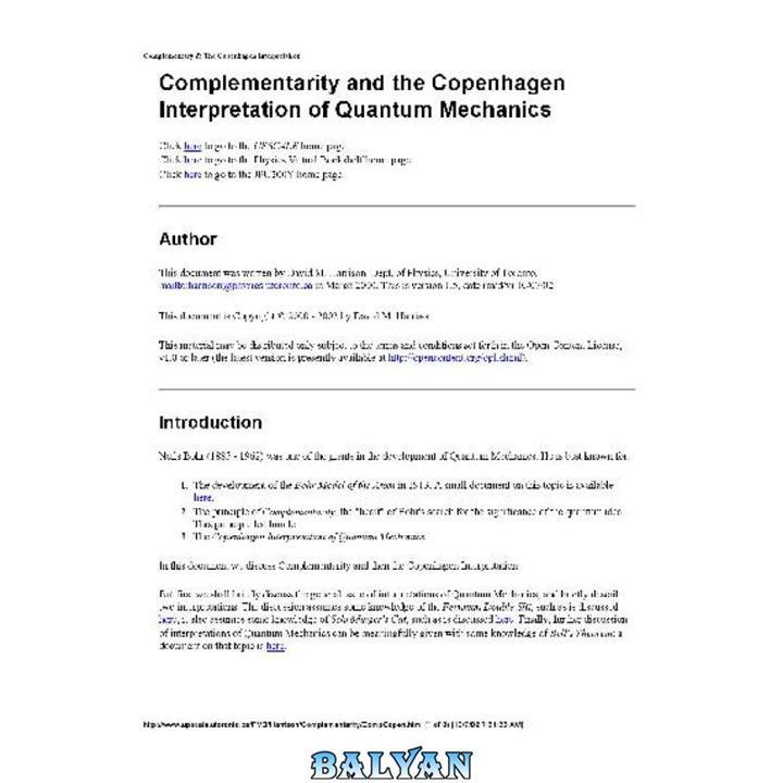 دانلود کتاب Complementarity and the Copenhagen Interpretation of Quantum Mechanics